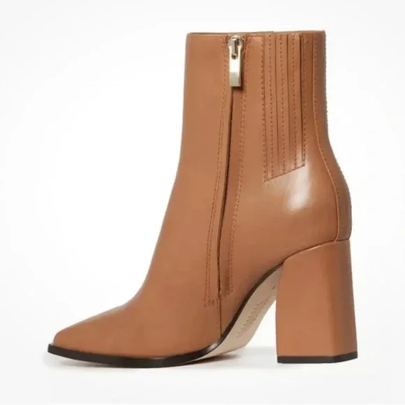 PAIGE Farah Square Toe Booties in Cognac, Size 6.5 NEW in Box $420